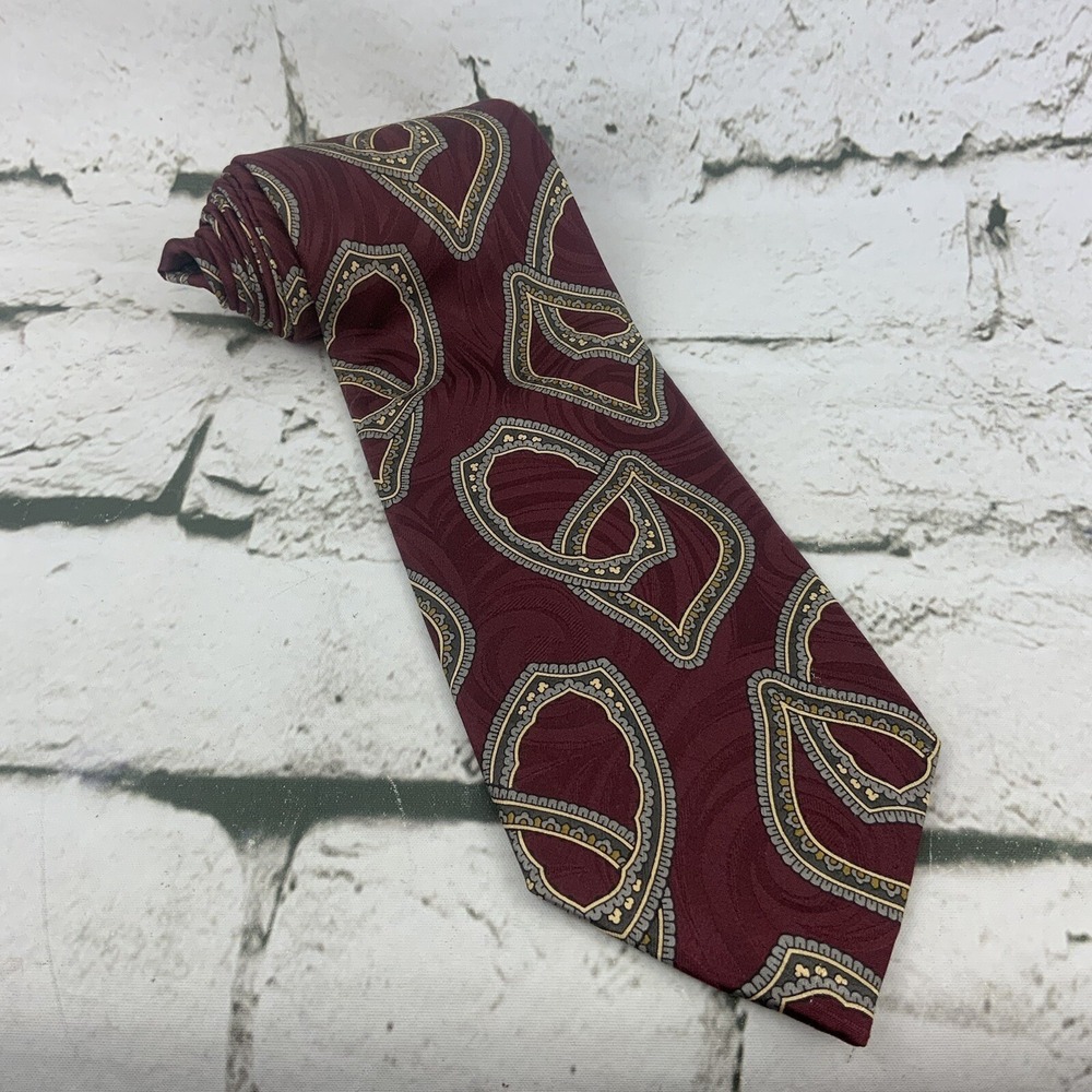 Michael Jacobs For Nordstrom Silk Tie‎ Maroon Locking Links